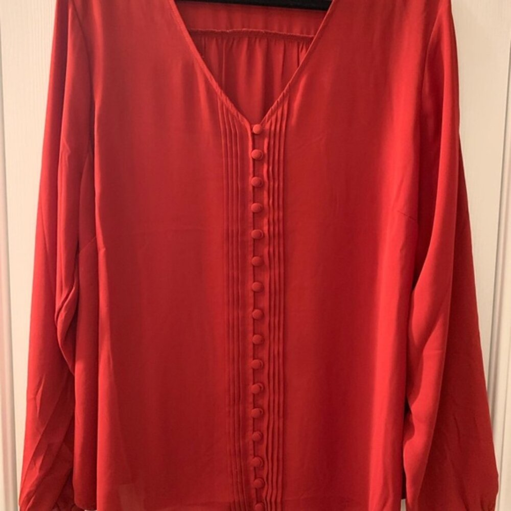 Torrid Red V-Neck Blouse
